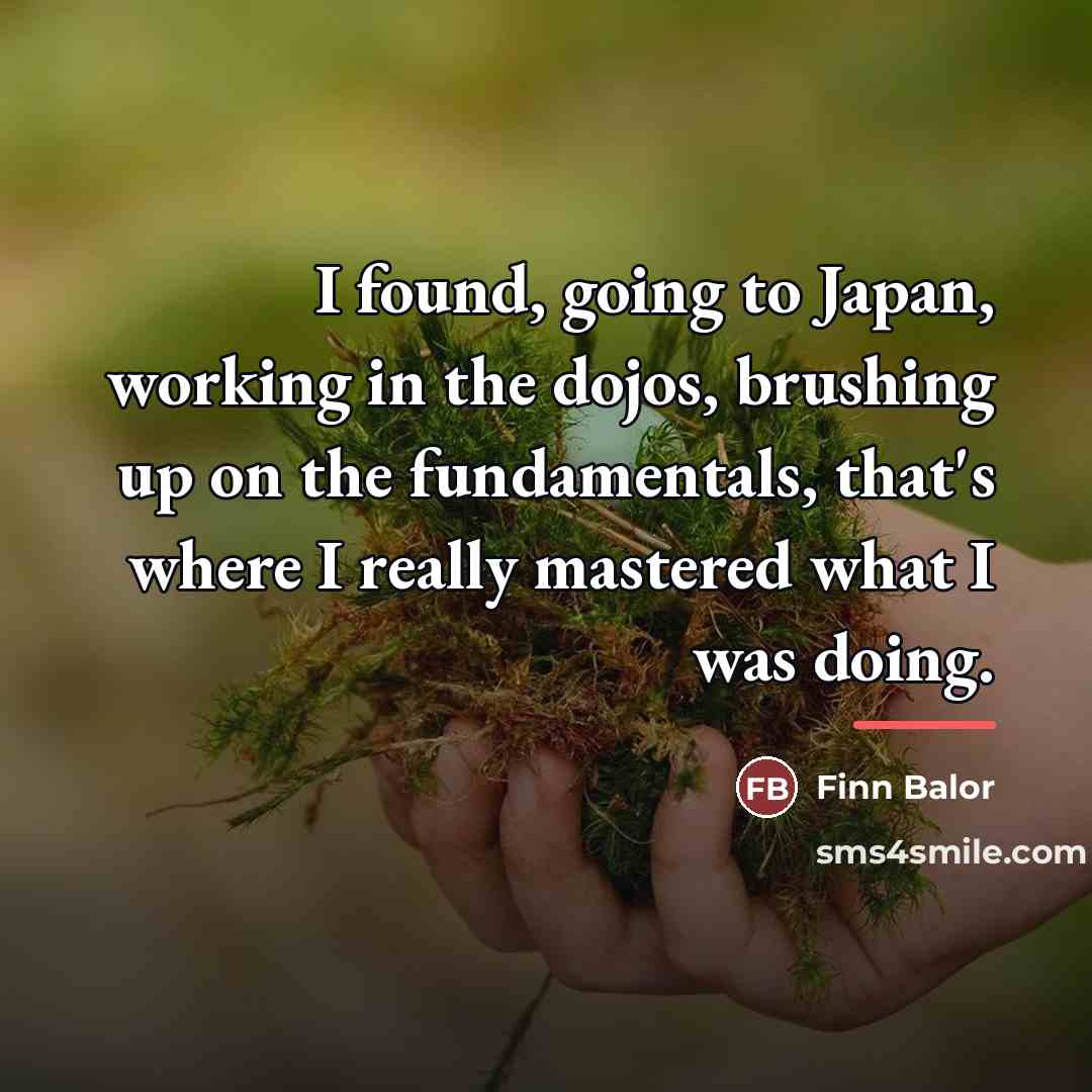 “I found, going to Japan, working in the dojos, brushing…” quote by Finn Balor