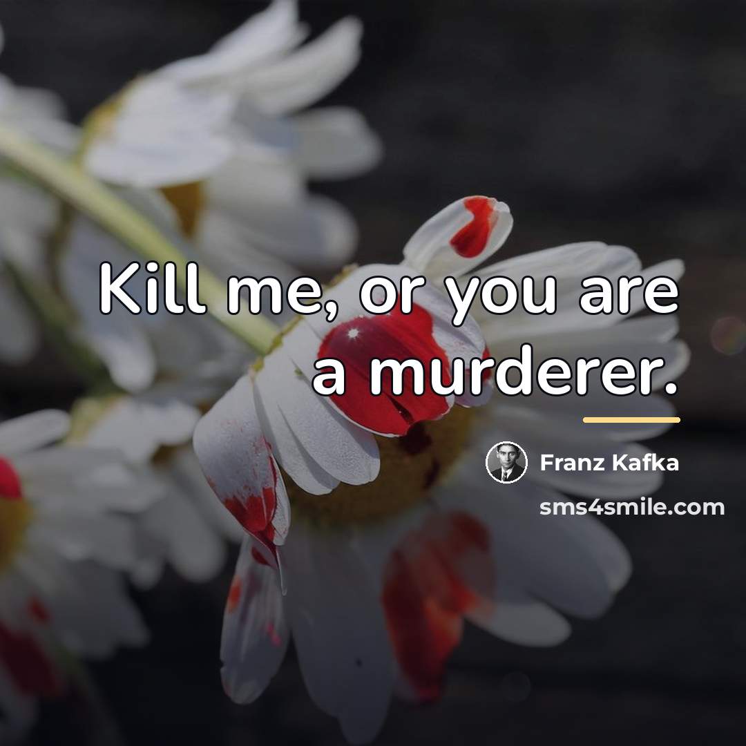 “Kill me, or you are a murderer.…” quote by Franz Kafka