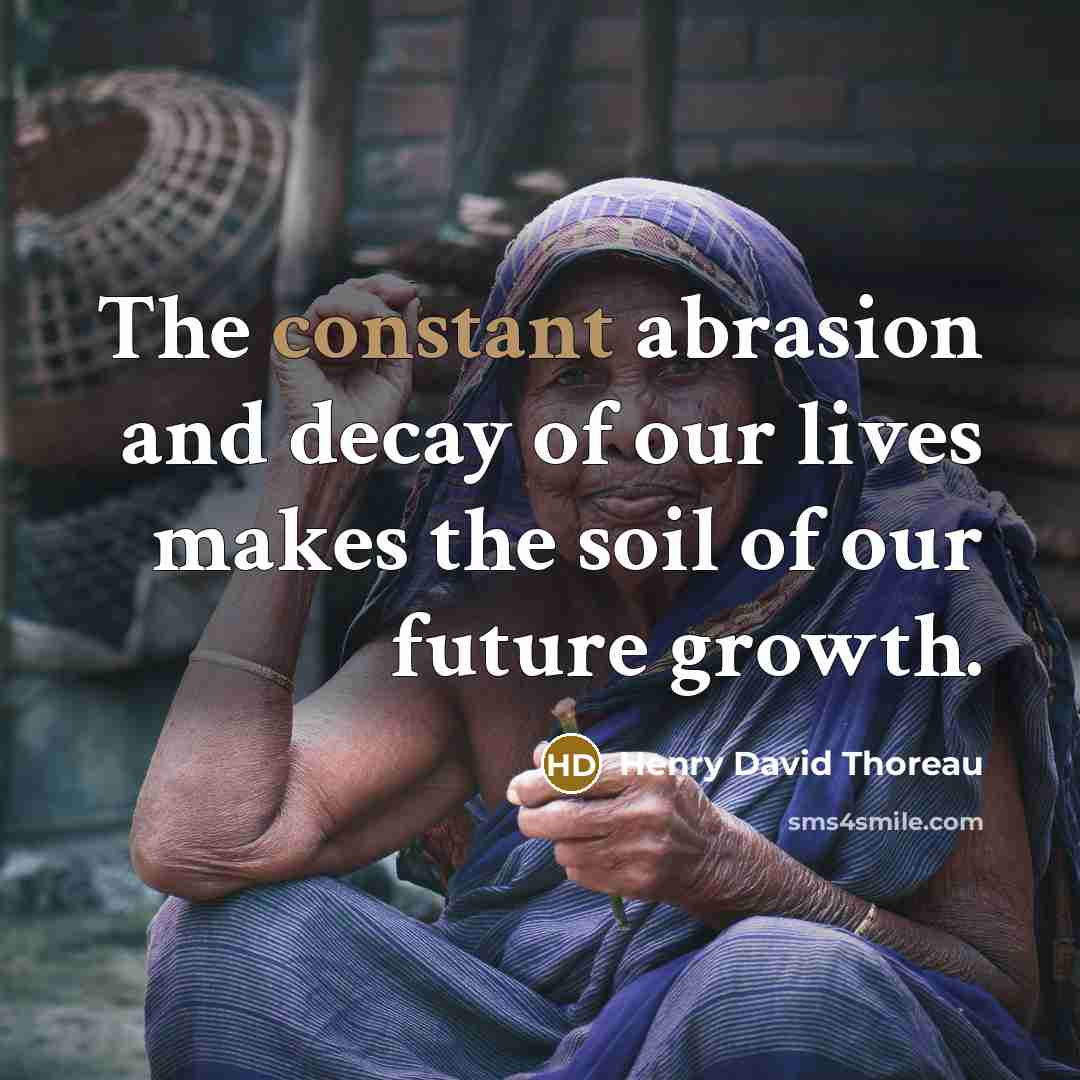 “The constant abrasion and decay of our lives makes the…” quote by Henry David Thoreau
