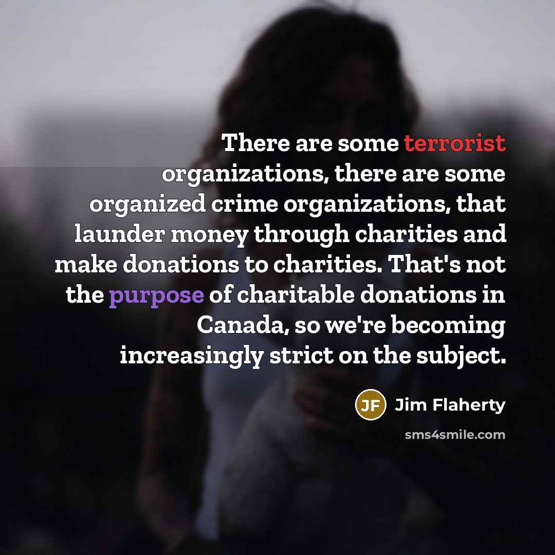 “There are some terrorist organizations, there are some organized crime…” quote by Jim Flaherty