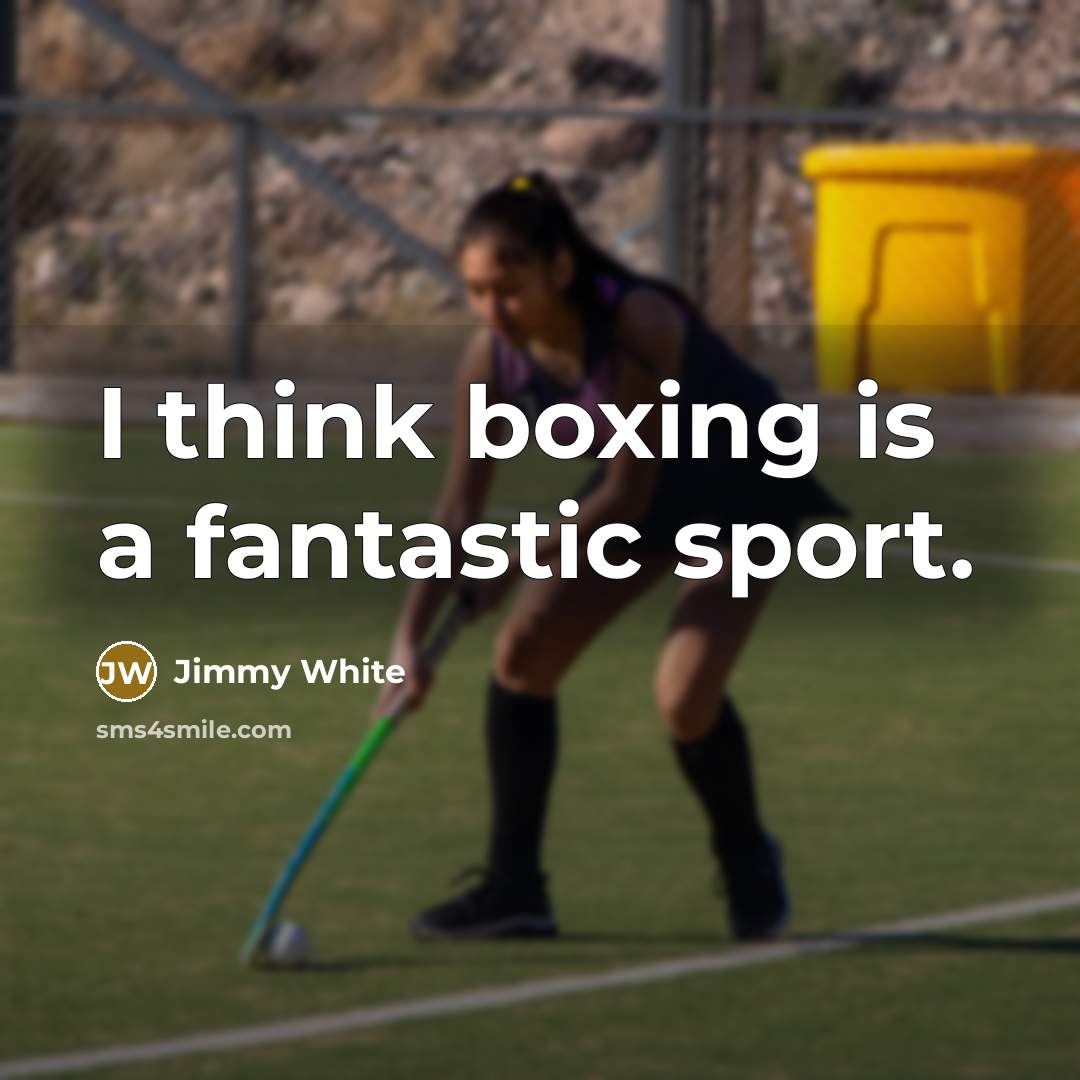 “I think boxing is a fantastic sport.…” quote by Jimmy White