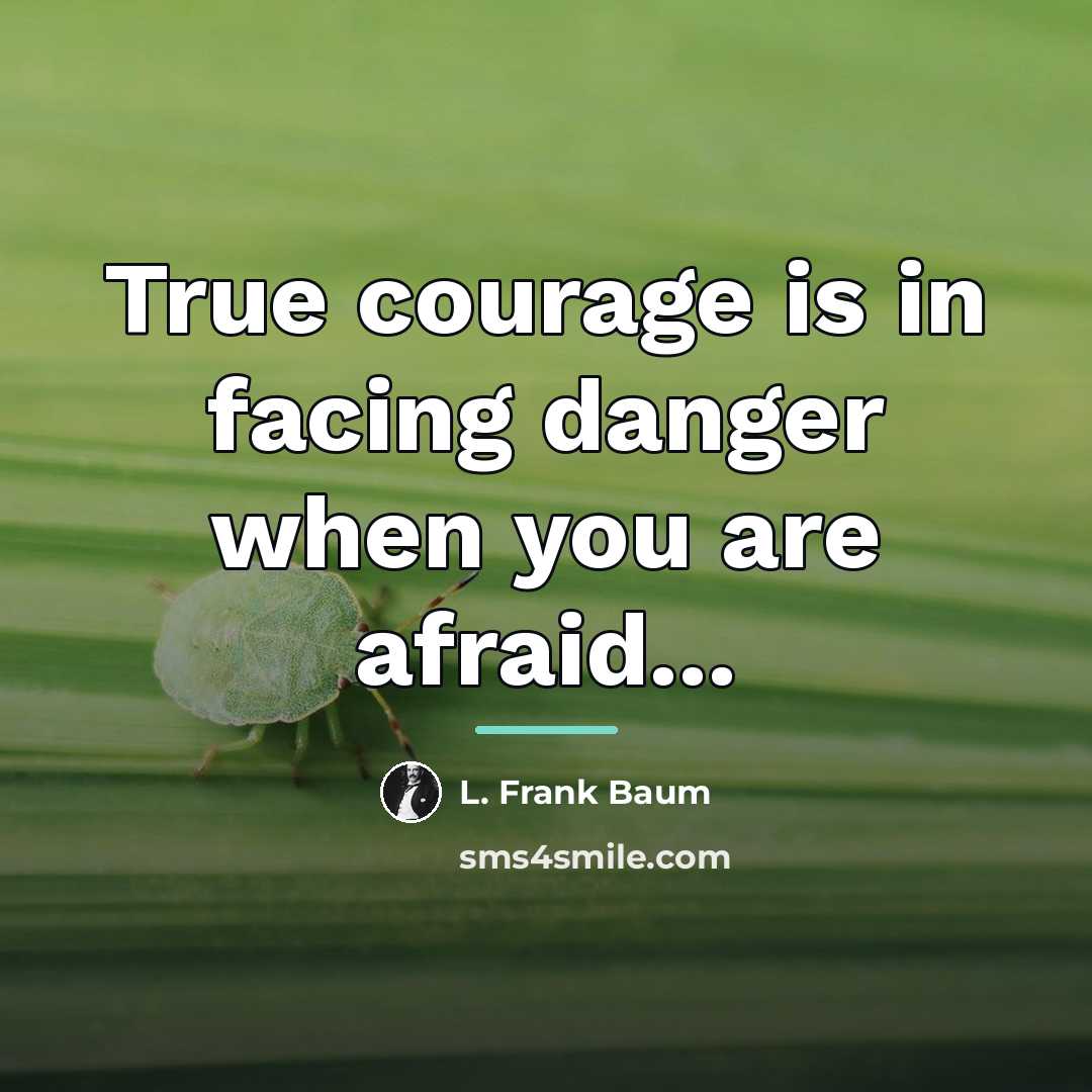 “True courage is in facing danger when you are afraid...…” quote by L. Frank Baum