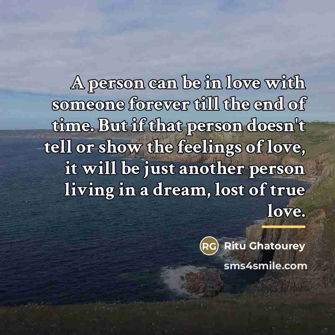 “A person can be in love with someone forever till…” quote by Ritu Ghatourey