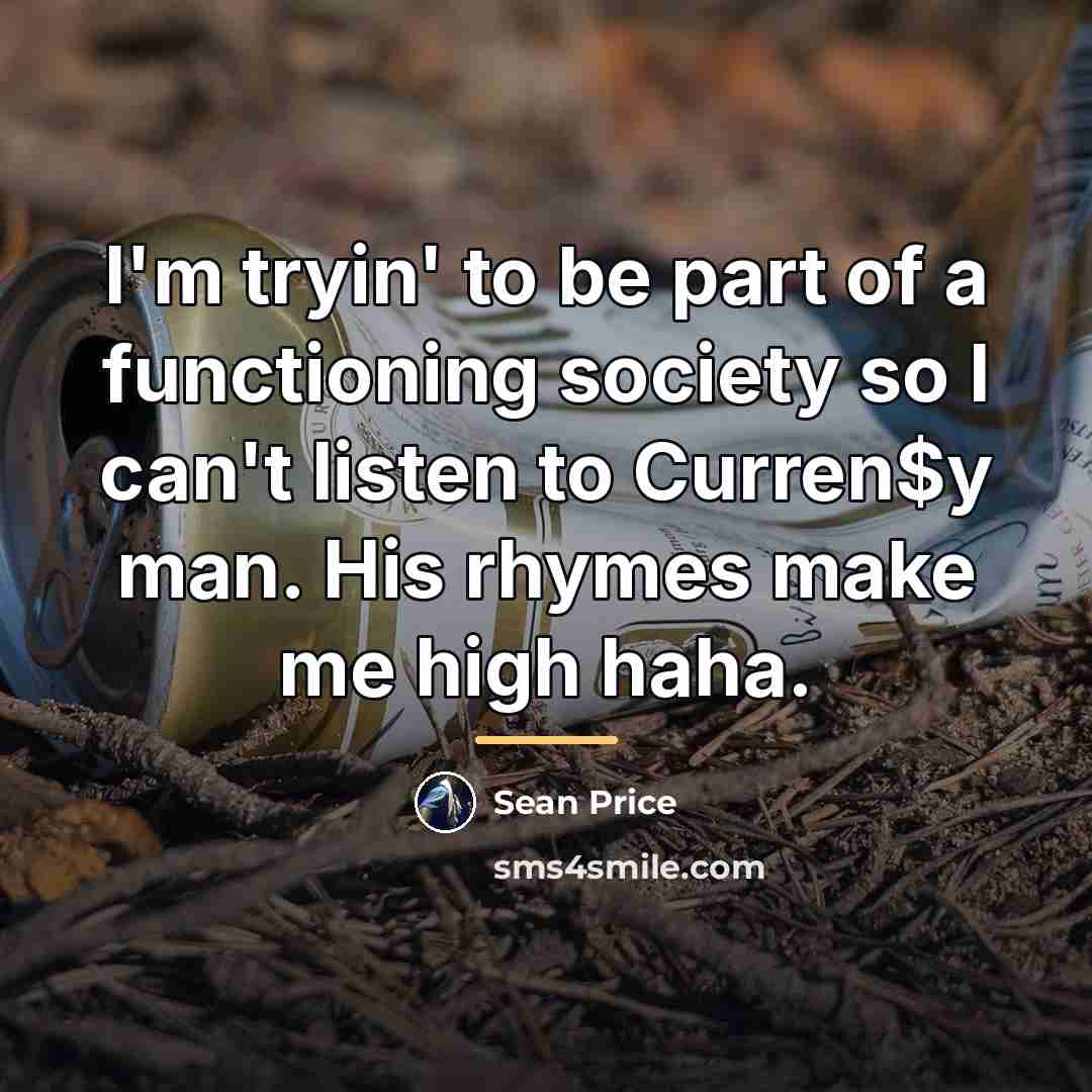 “I'm tryin' to be part of a functioning society so…” quote by Sean Price