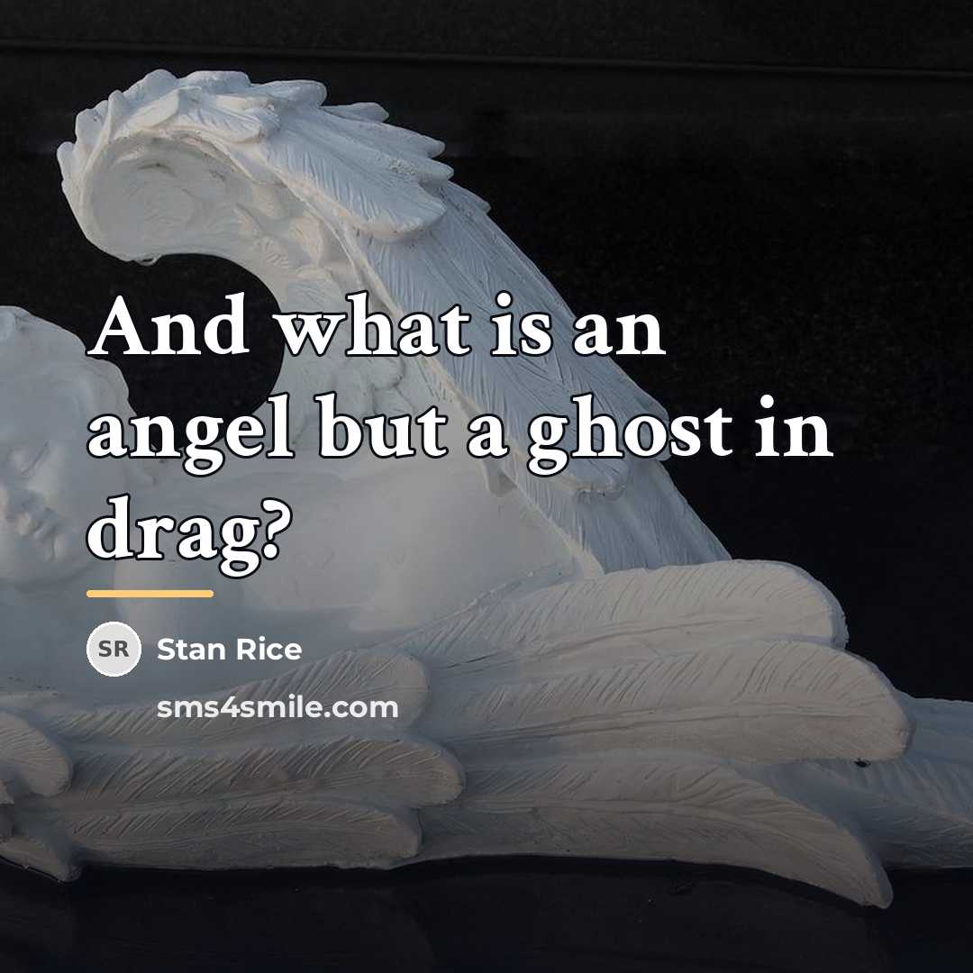 “And what is an angel but a ghost in drag?…” quote by Stan Rice