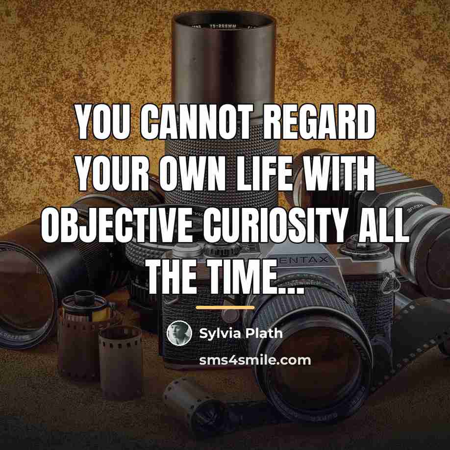 “You cannot regard your own life with objective curiosity all…” quote by Sylvia Plath