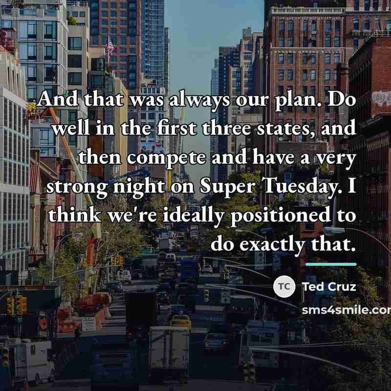 “And that was always our plan. Do well in the…” quote by Ted Cruz