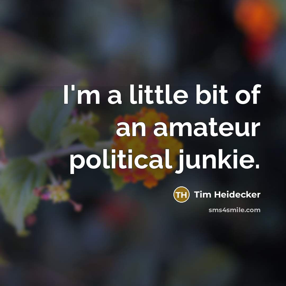 “I'm a little bit of an amateur political junkie.” quote by Tim Heidecker