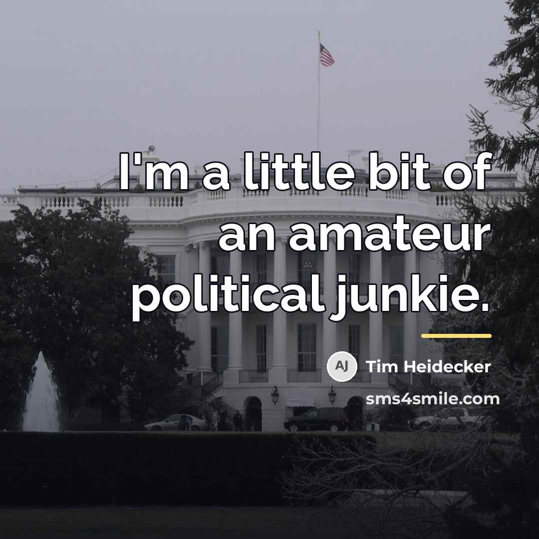 “I'm a little bit of an amateur political junkie.…” quote by Tim Heidecker