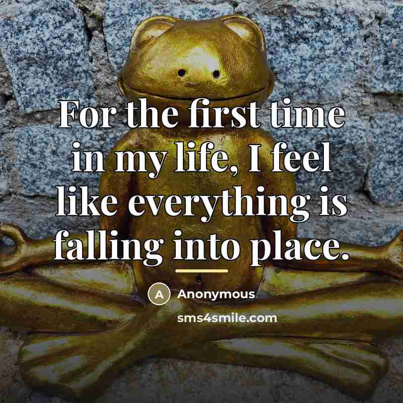 “For the first time in my life, I feel like…” quote by Anonymous