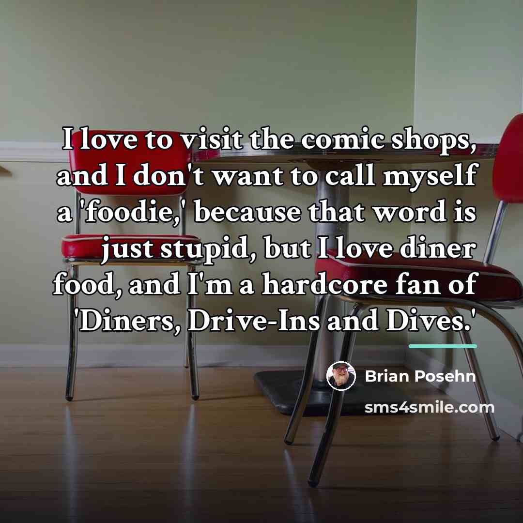 “I love to visit the comic shops, and I don't…” quote by Brian Posehn