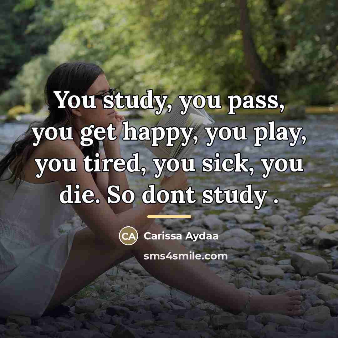 “You study, you pass, you get happy, you play, you…” quote by Carissa Aydaa