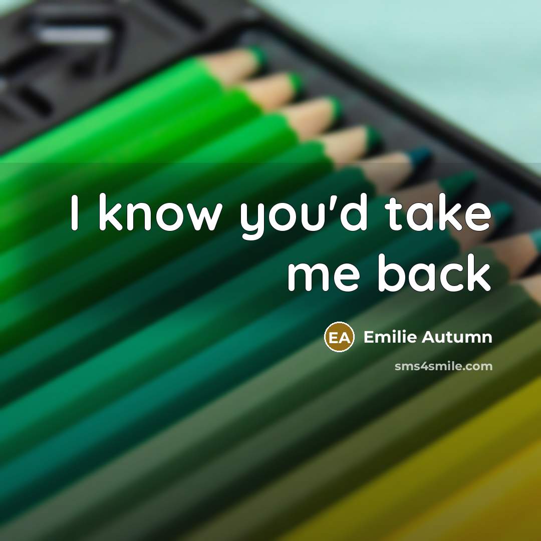 “I know you'd take me back” quote by Emilie Autumn