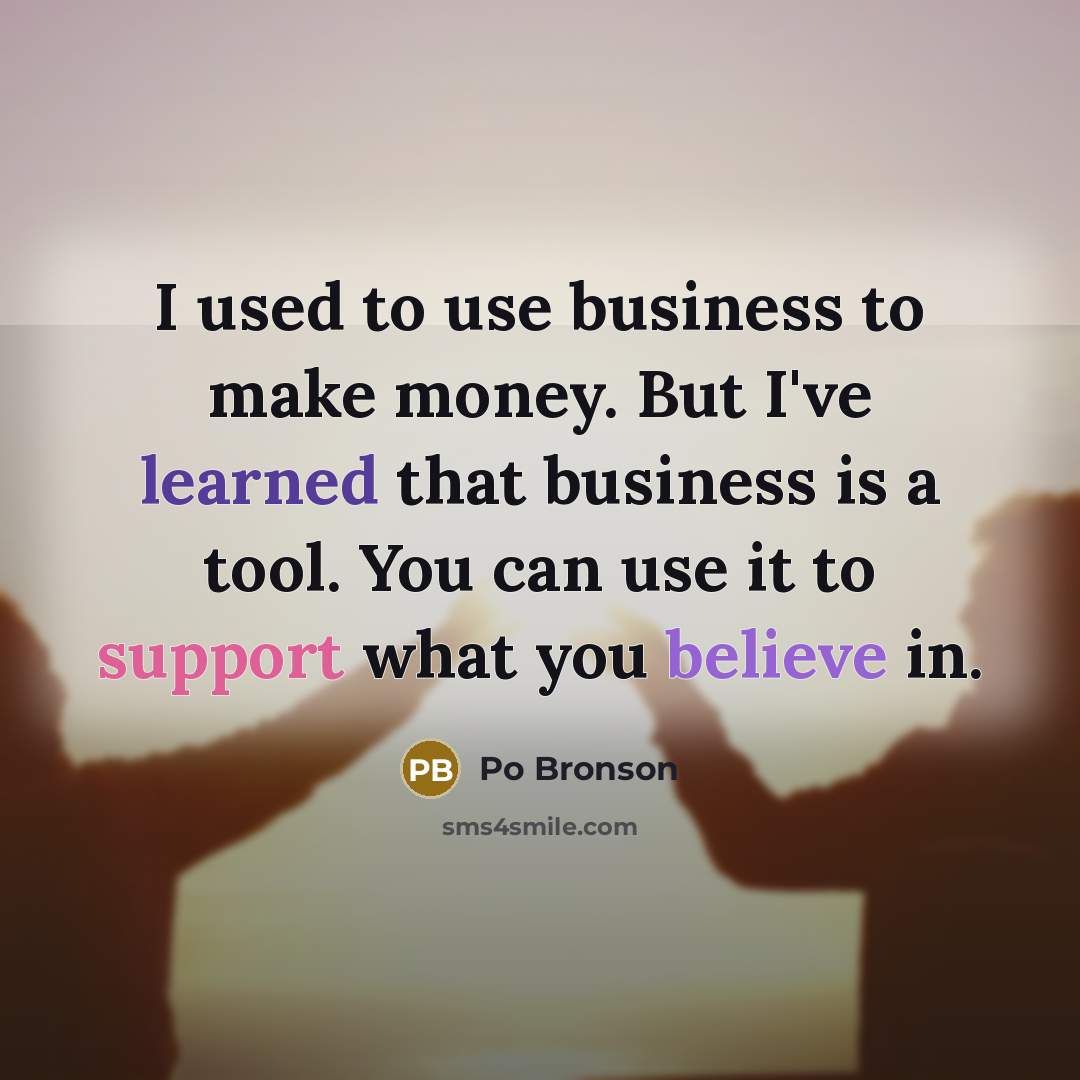 “I used to use business to make money. But I've…” quote by Po Bronson