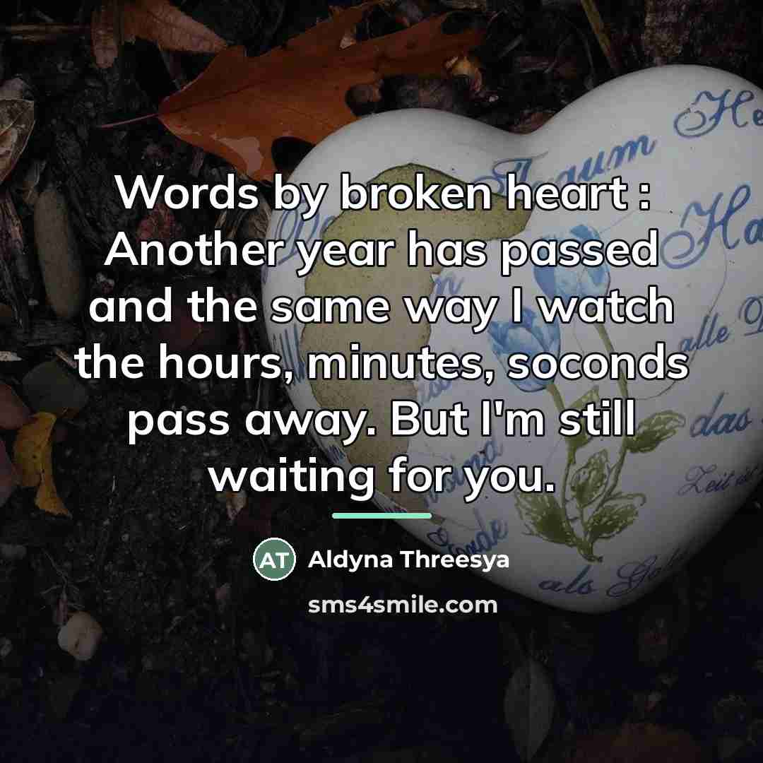 “Words by broken heart : Another year has passed and…” quote by Aldyna Threesya