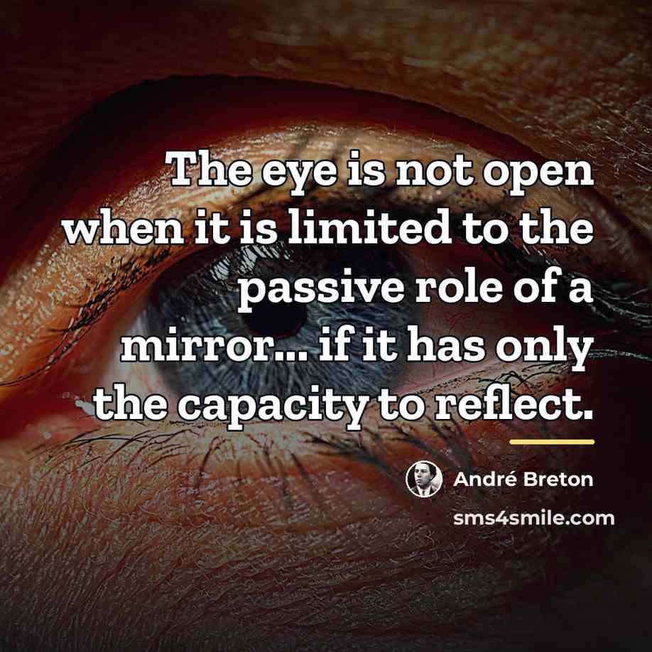 “The eye is not open when it is limited to…” quote by Andre Breton