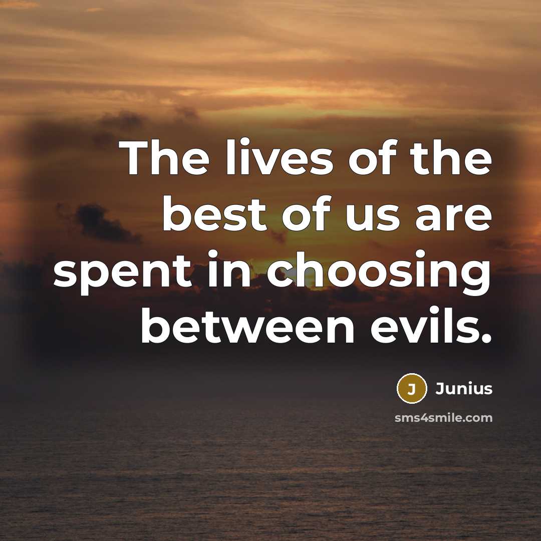 “The lives of the best of us are spent in…” quote by Junius