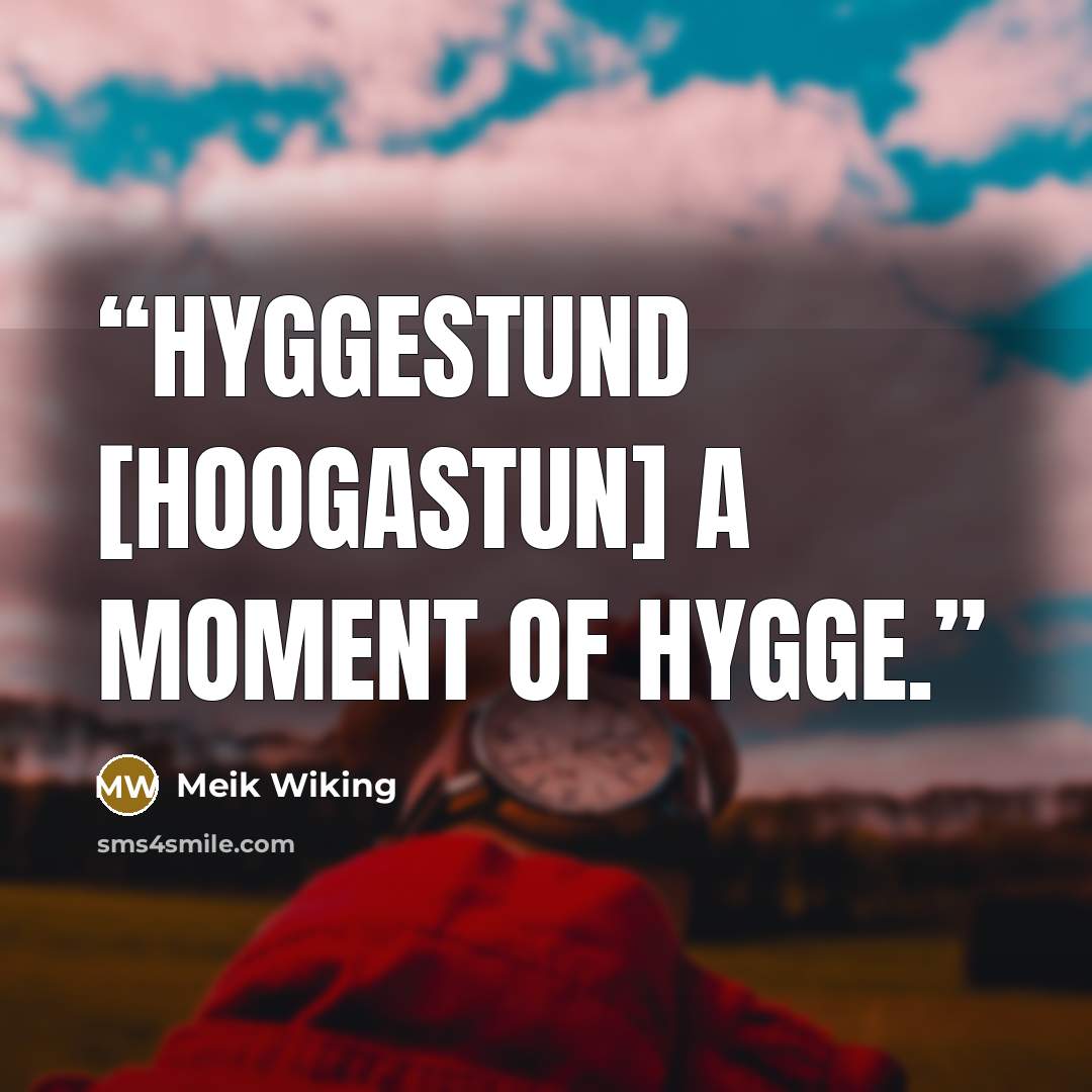 “Hyggestund [hoogastun] A moment of hygge.” quote by Meik Wiking