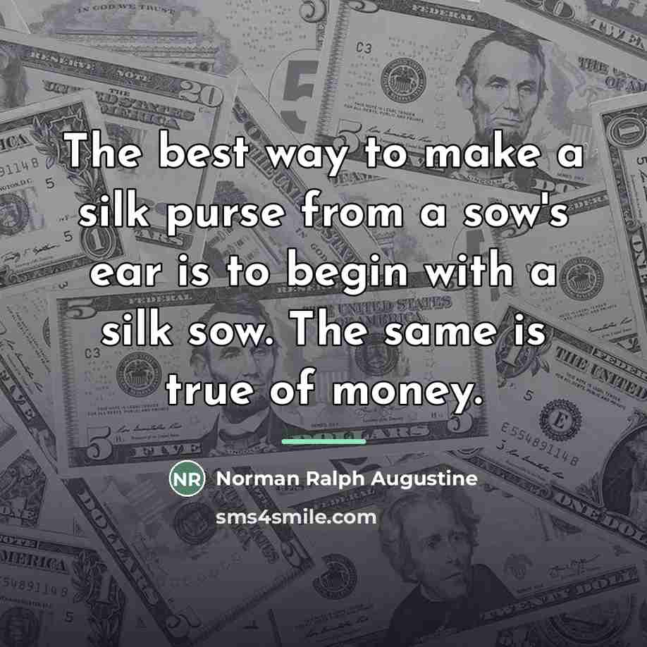 “The best way to make a silk purse from a…” quote by Norman Ralph Augustine