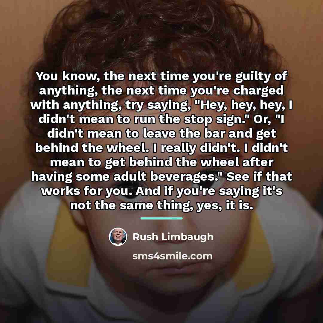 “You know, the next time you're guilty of anything, the…” quote by Rush Limbaugh