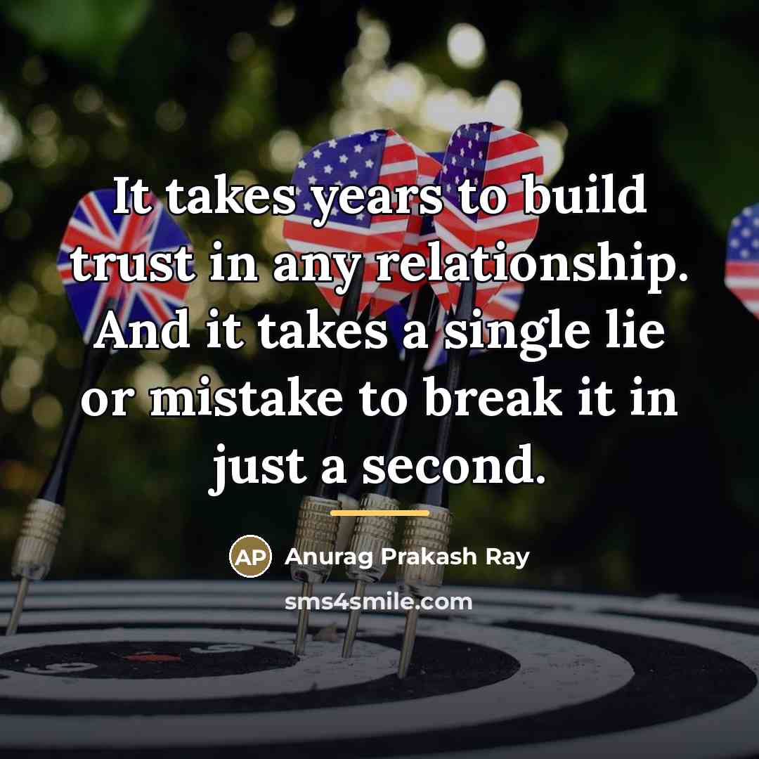 “It takes years to build trust in any relationship. And…” quote by Anurag Prakash Ray