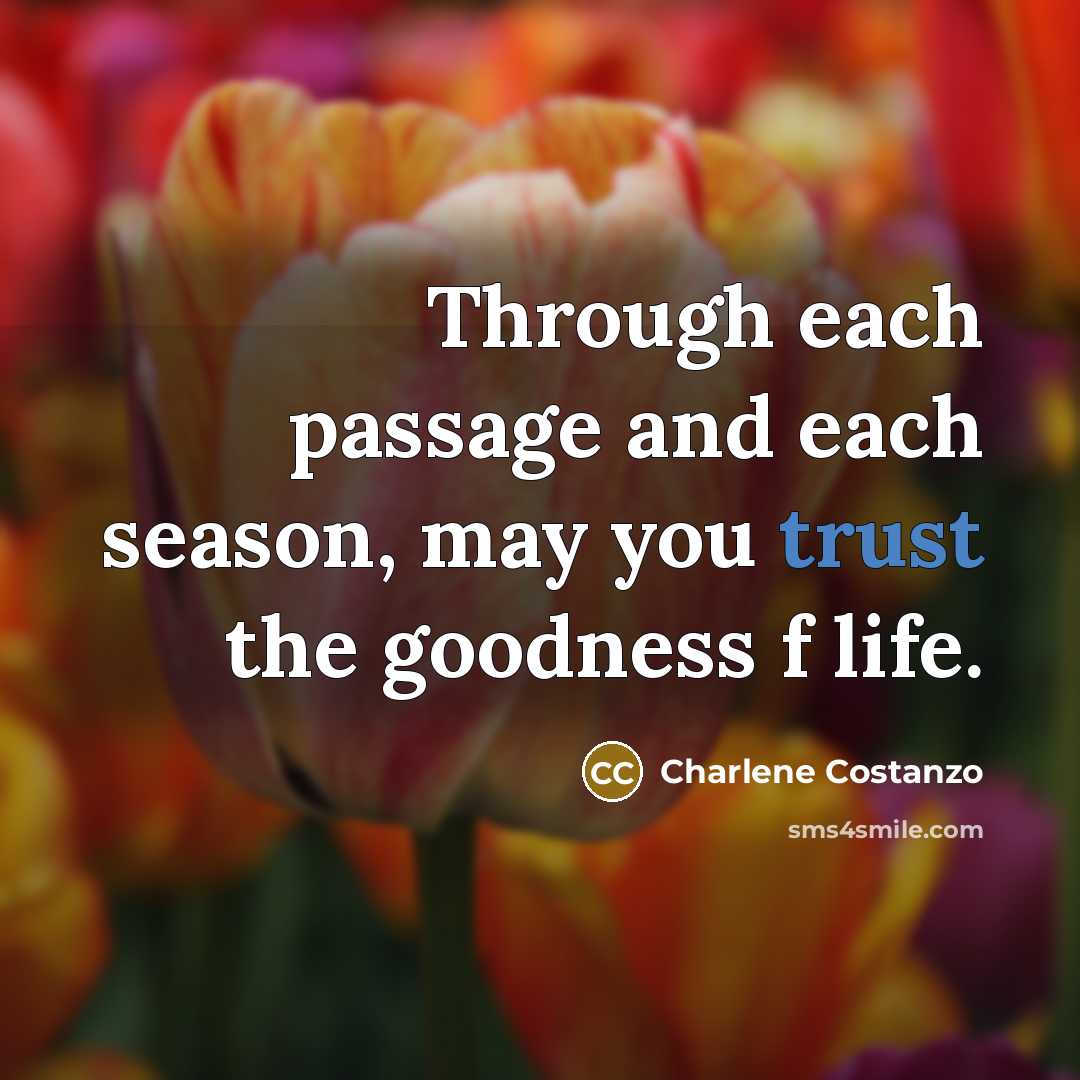 “Through each passage and each season, may you trust the…” quote by Charlene Costanzo
