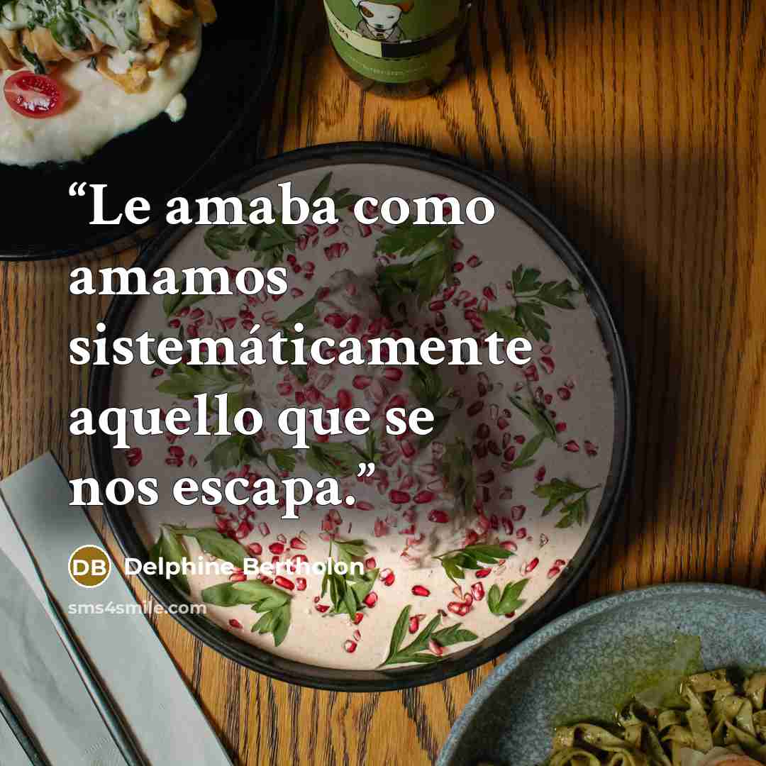“Le amaba como amamos sistemáticamente aquello que se nos escapa.” quote by Delphine Bertholon