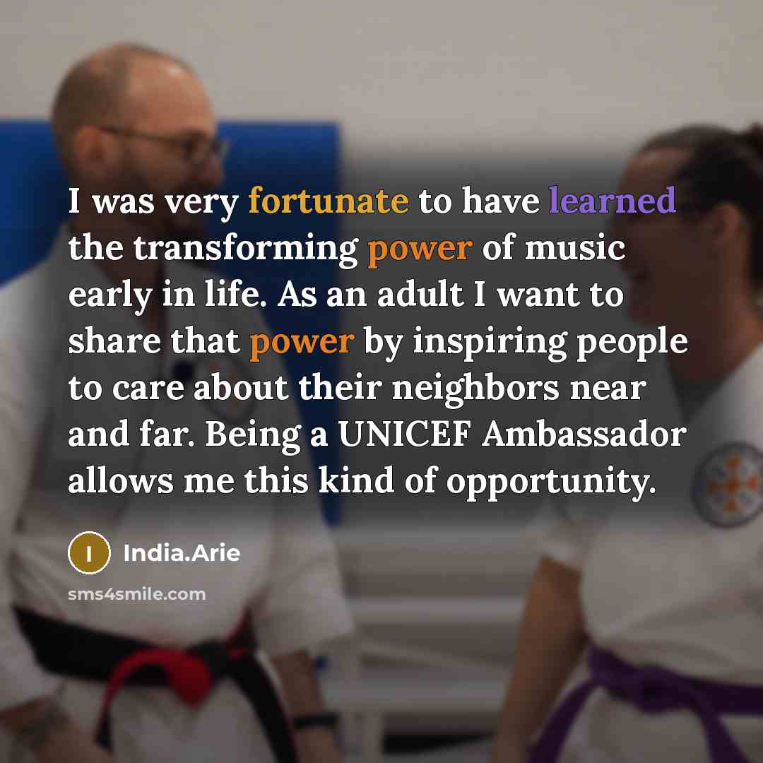 “I was very fortunate to have learned the transforming power…” quote by India.Arie
