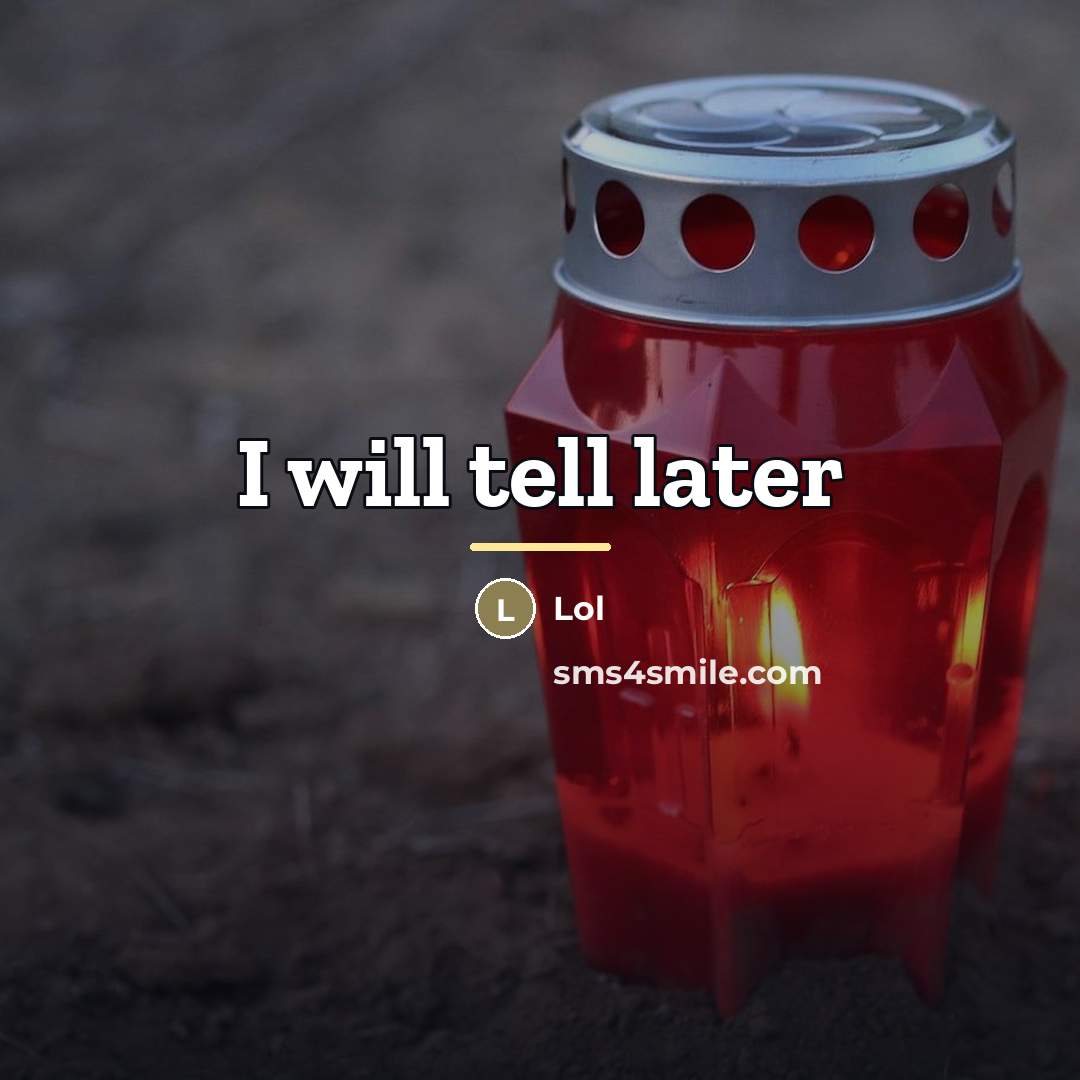 “I will tell later…” quote by Lol