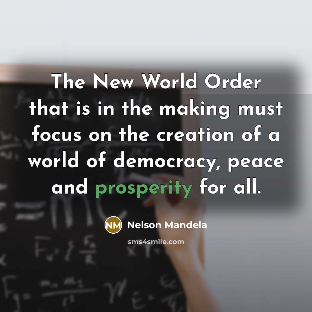 “The New World Order that is in the making must…” quote by Nelson Mandela