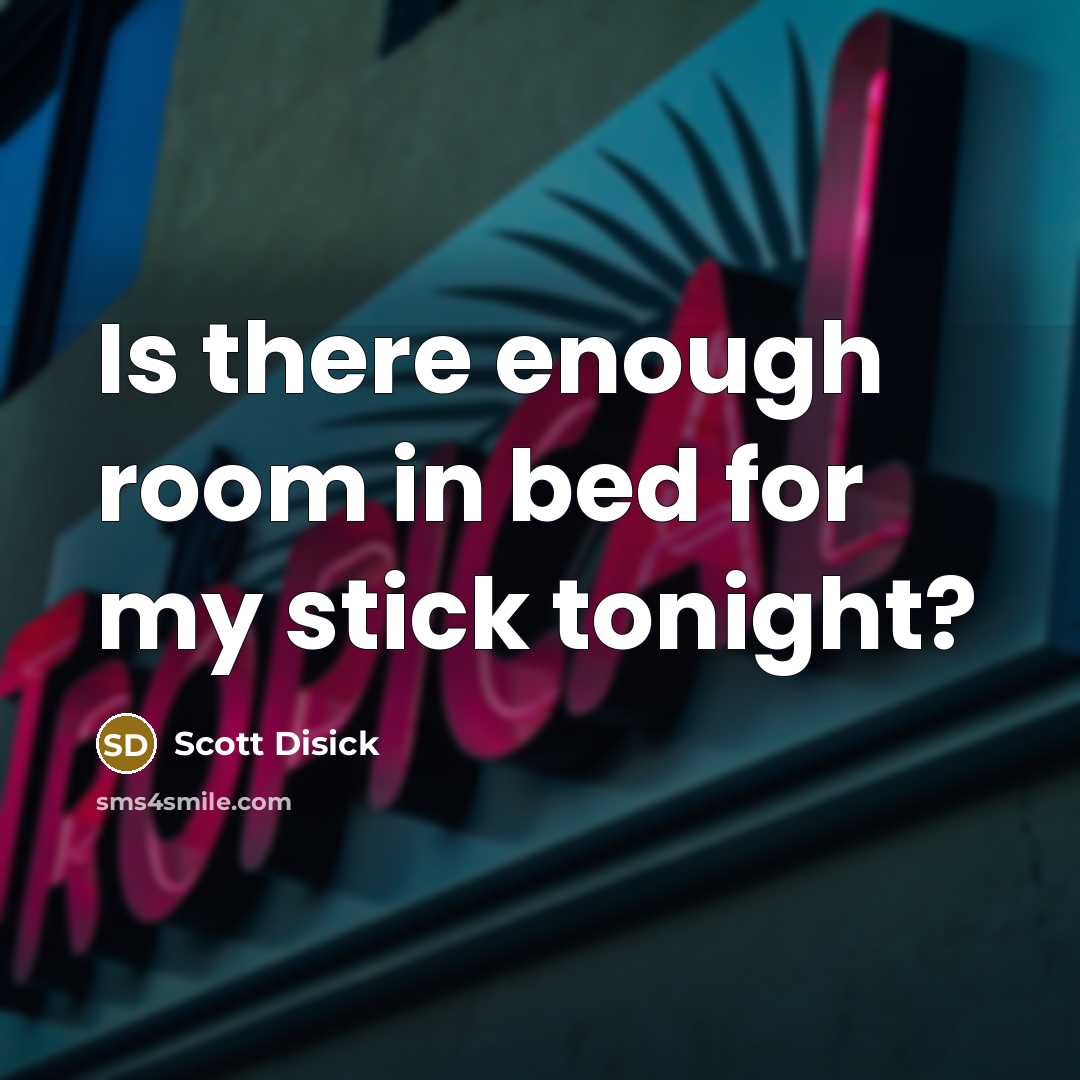 “Is there enough room in bed for my stick tonight?…” quote by Scott Disick
