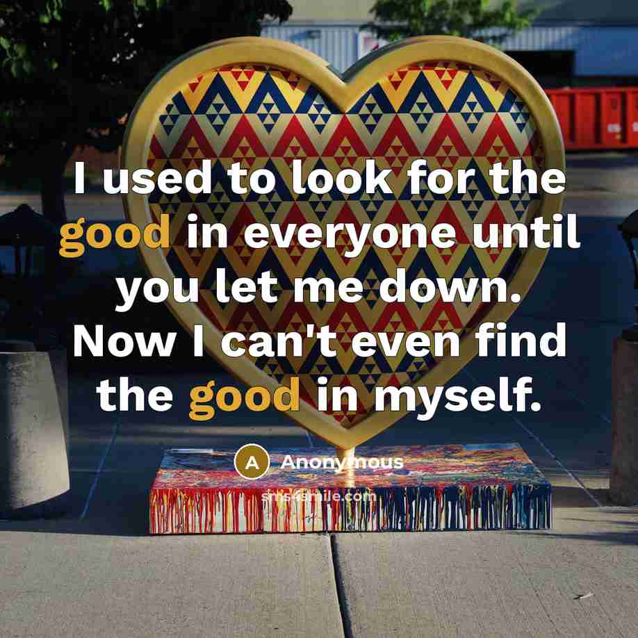 “I used to look for the good in everyone until…” quote by Anonymous