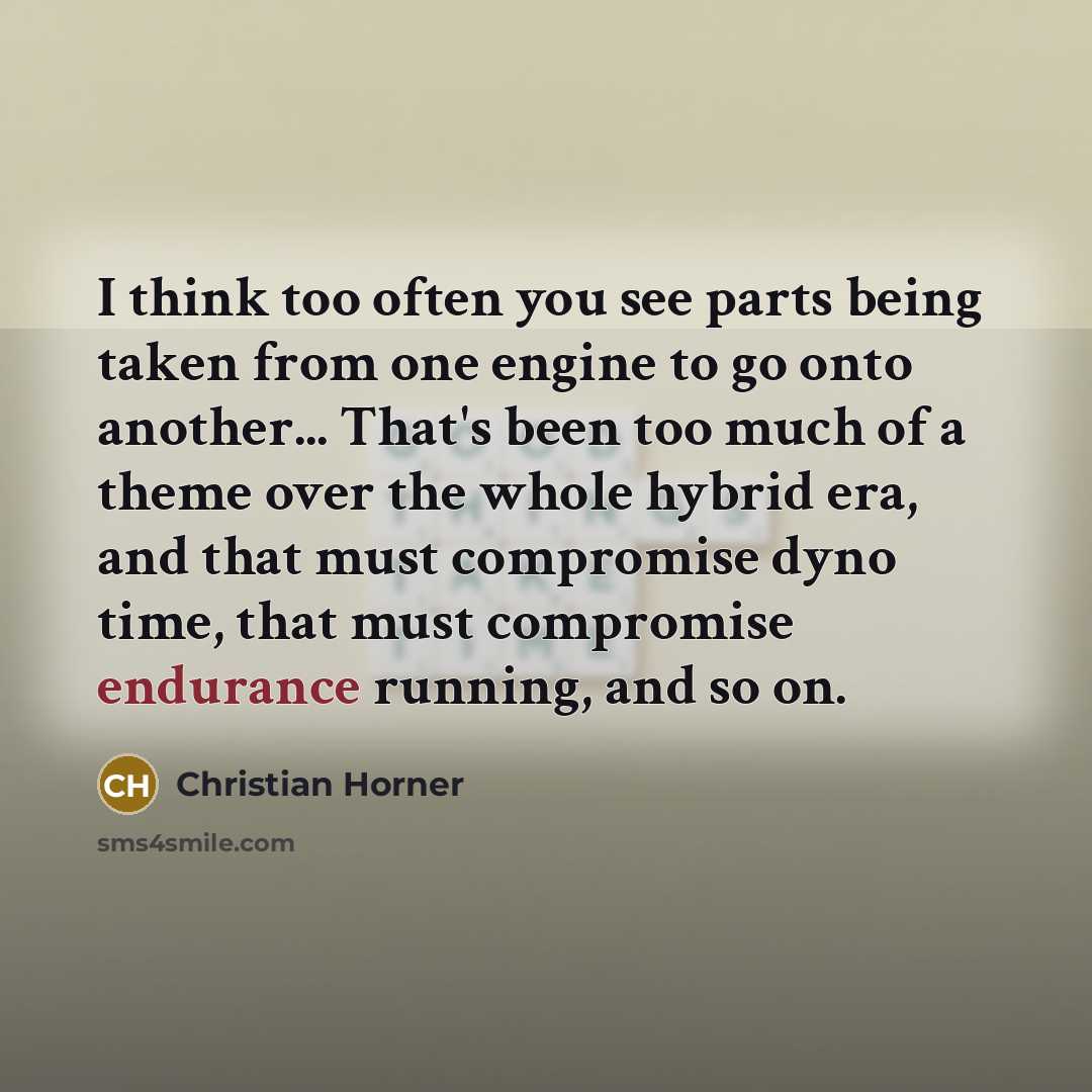 “I think too often you see parts being taken from…” quote by Christian Horner