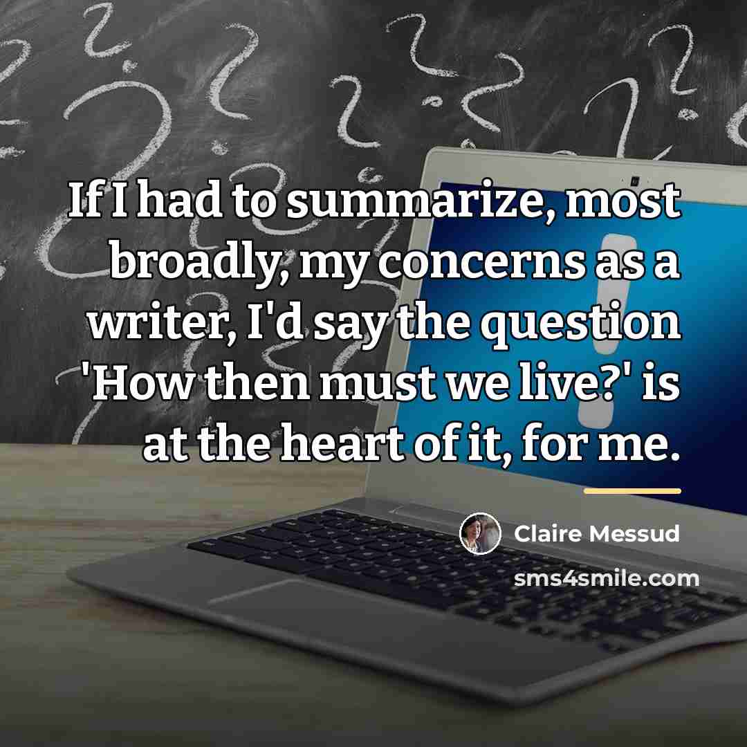 “If I had to summarize, most broadly, my concerns as…” quote by Claire Messud