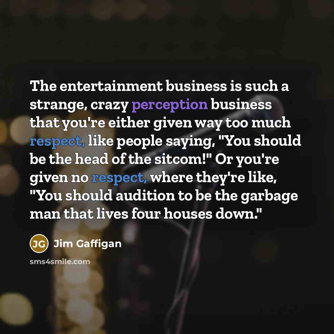 “The entertainment business is such a strange, crazy perception business…” quote by Jim Gaffigan