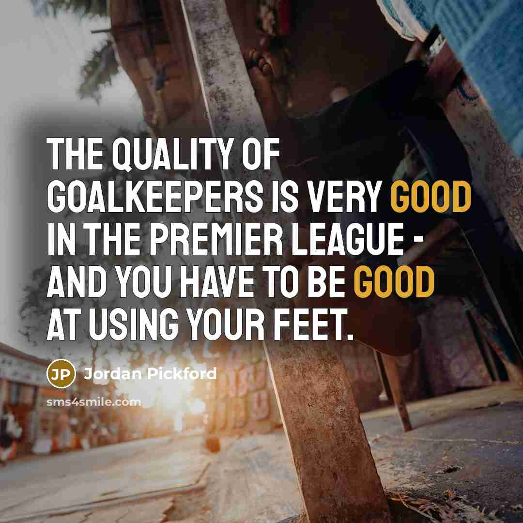 “The quality of goalkeepers is very good in the Premier…” quote by Jordan Pickford