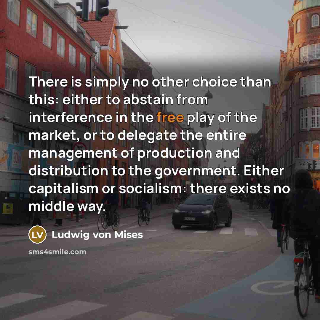“There is simply no other choice than this: either to…” quote by Ludwig von Mises