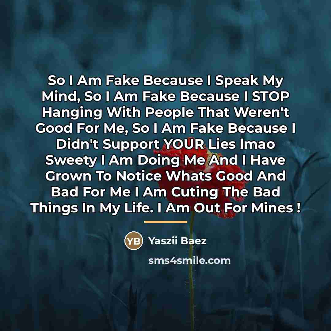 “So I Am Fake Because I Speak My Mind, So…” quote by Yaszii Baez