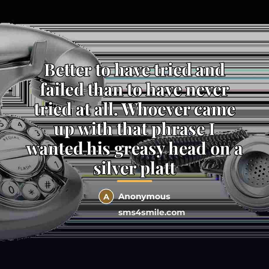 “Better to have tried and failed than to have never…” quote by Anonymous