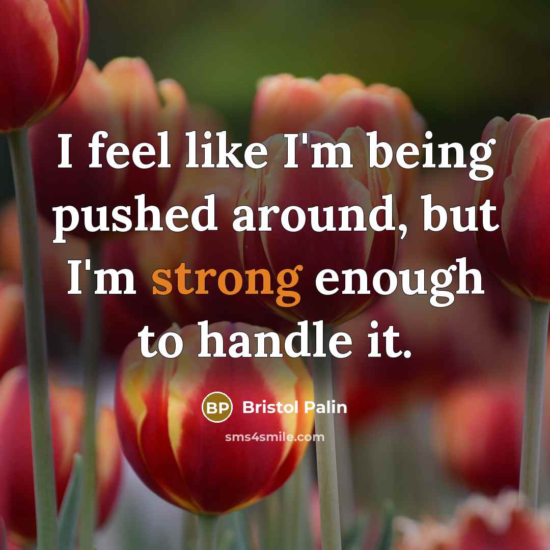 “I feel like I'm being pushed around, but I'm strong…” quote by Bristol Palin
