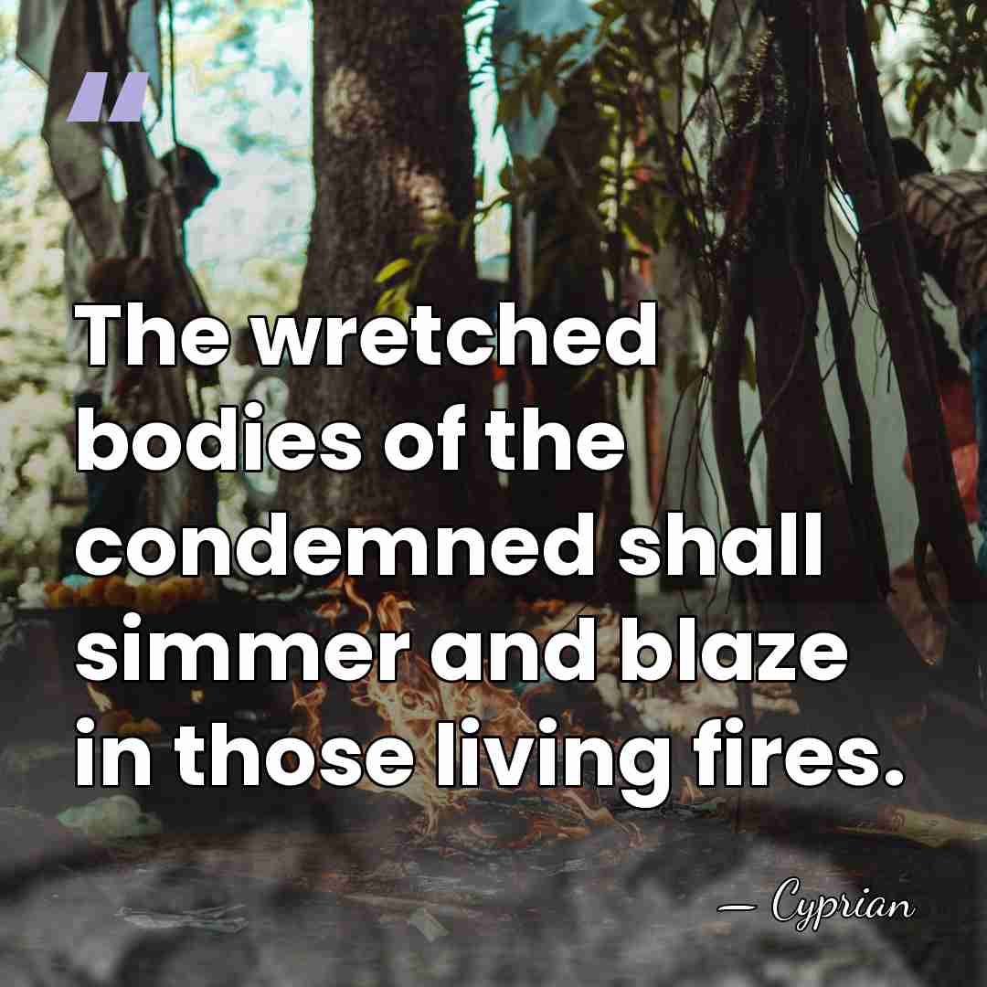 The wretched bodies of the condemned shall simmer and blaze in those&hellip; - Cyprian