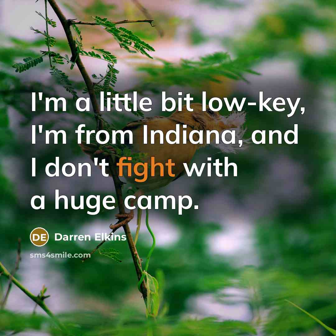 “I'm a little bit low-key, I'm from Indiana, and I…” quote by Darren Elkins