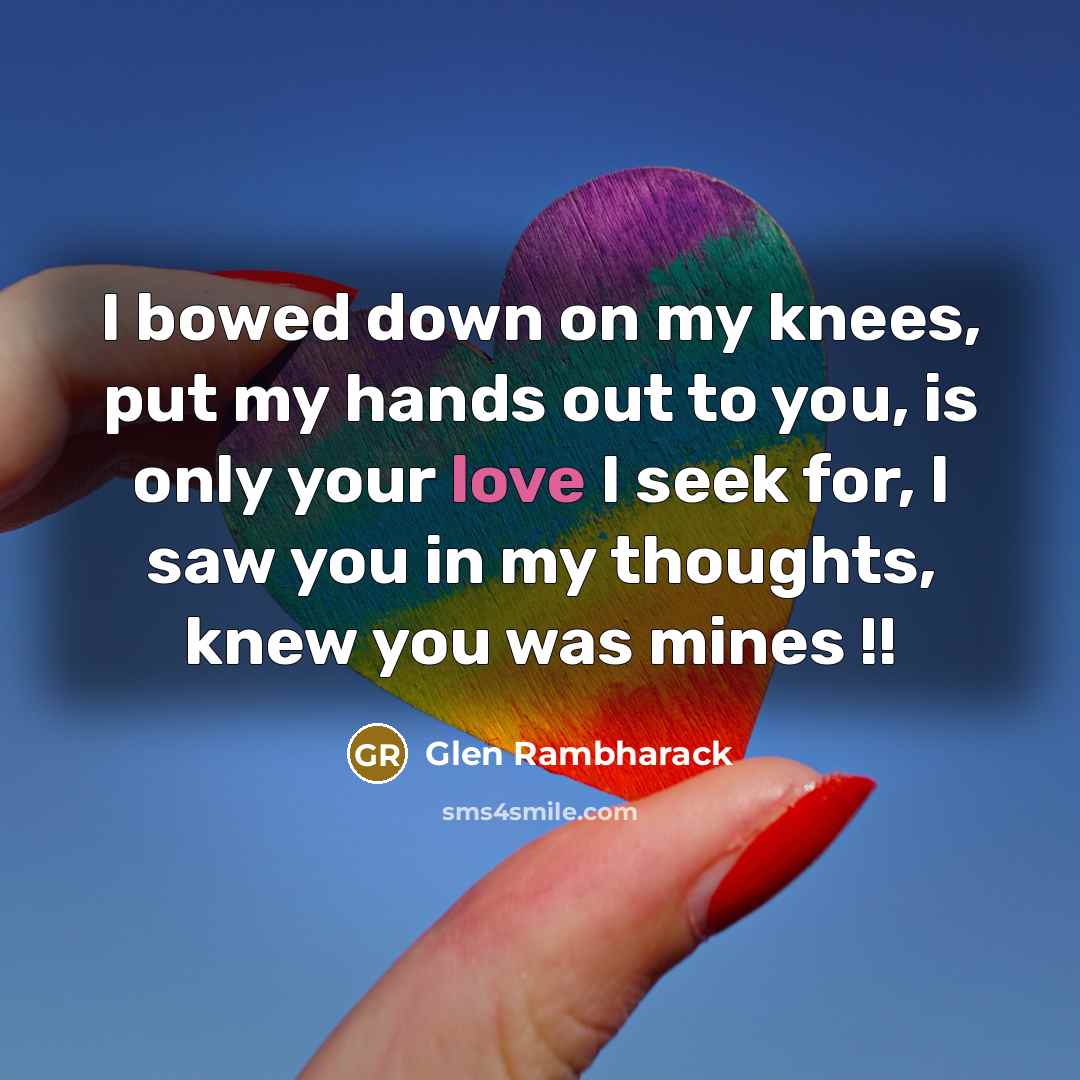 “I bowed down on my knees, put my hands out…” quote by Glen Rambharack