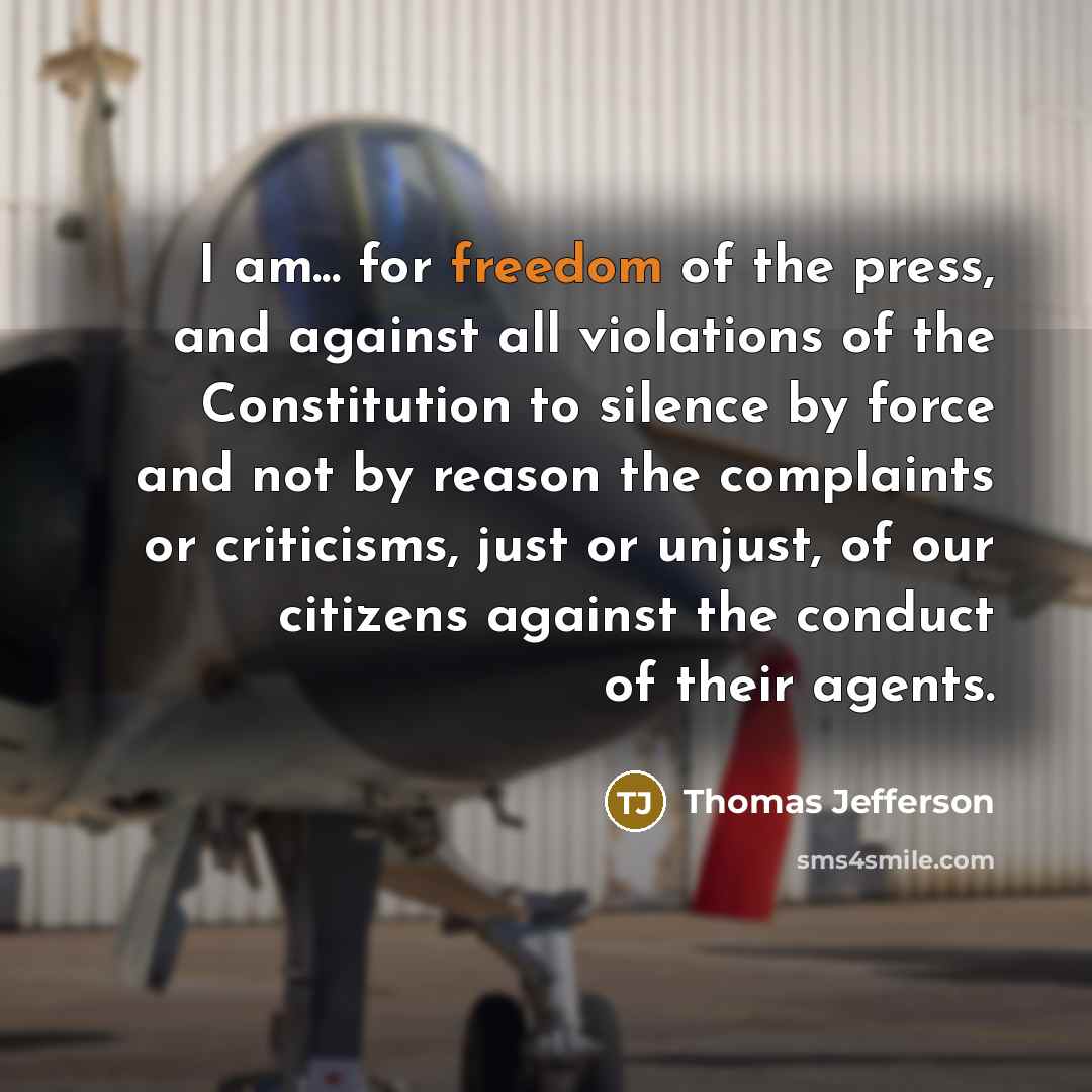“I am... for freedom of the press, and against all…” quote by Thomas Jefferson
