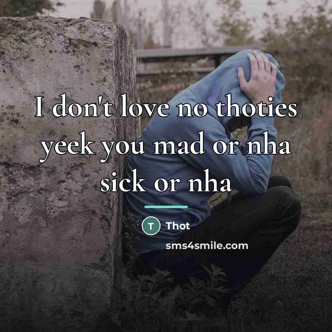 “I don't love no thoties yeek you mad or nha…” quote by Thot