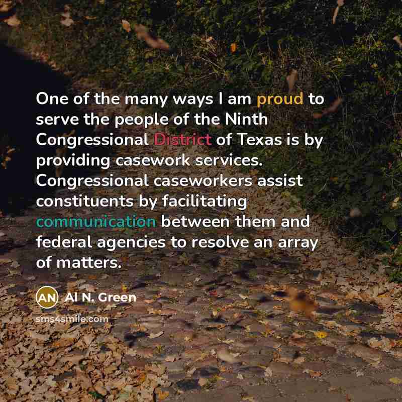 “One of the many ways I am proud to serve…” quote by Al N. Green