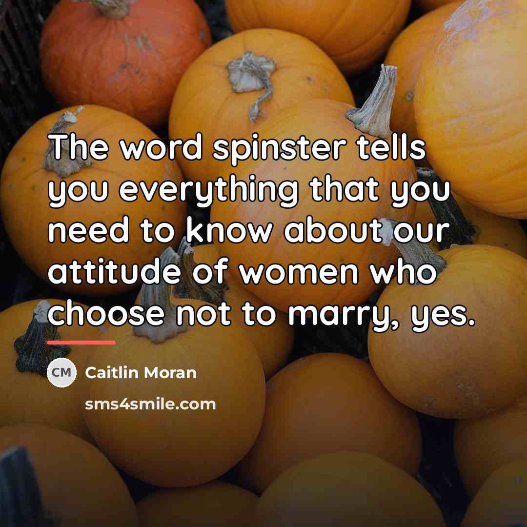 “The word spinster tells you everything that you need to…” quote by Caitlin Moran