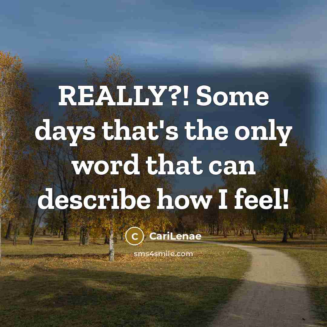 “REALLY?! Some days that's the only word that can describe how I feel!” quote by CariLenae