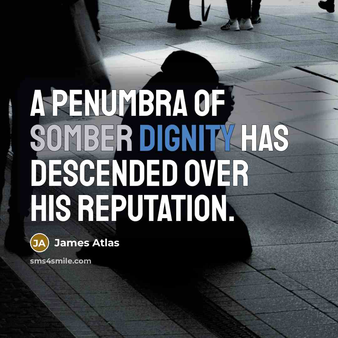 “A penumbra of somber dignity has descended over his reputation.” quote by James Atlas