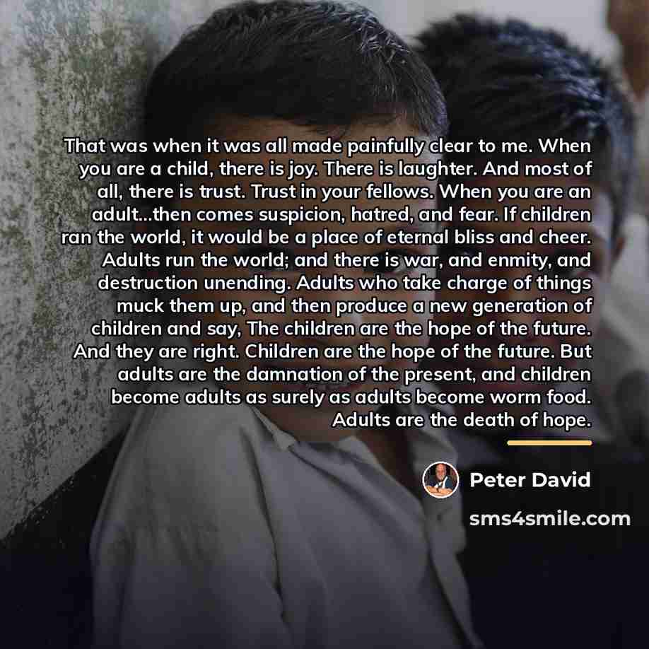 “That was when it was all made painfully clear to…” quote by Peter David
